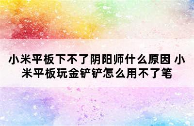 小米平板下不了阴阳师什么原因 小米平板玩金铲铲怎么用不了笔